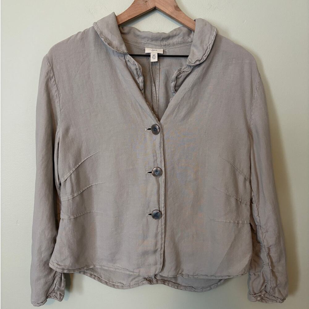 J. Jill Linen Blazer Size Medium Petite, Earthy Boho Cottage